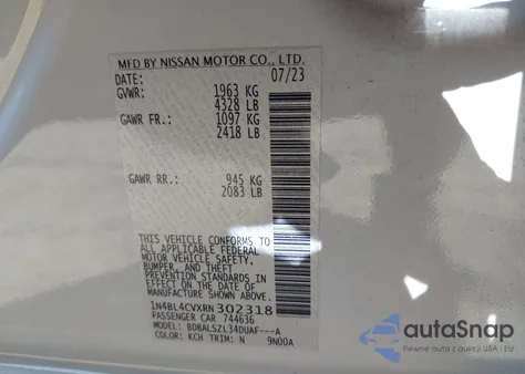 2024 Nissan Altima Sr Fwd z USA, uszkodzony, nr VIN 1N4BL4CVXRN302318